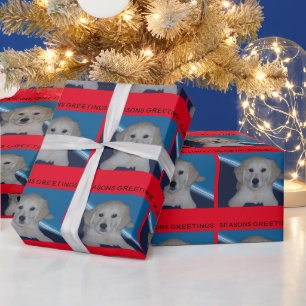 Papier Cadeau Papier d'enveloppement pour bébé Golden Retriever