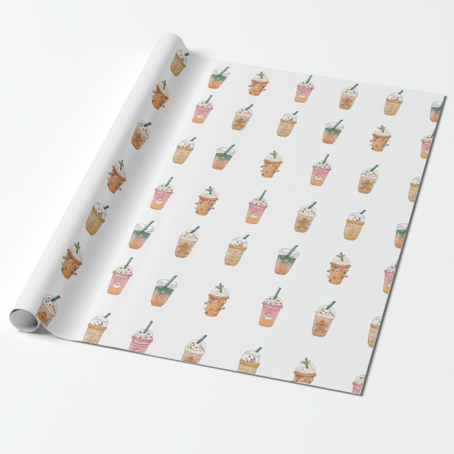 Papier Cadeau Papier d'enveloppement pour boissons de vacances (Déroulé)