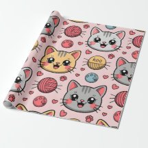 Papier d'enveloppement pour chats mignons - Kawaii