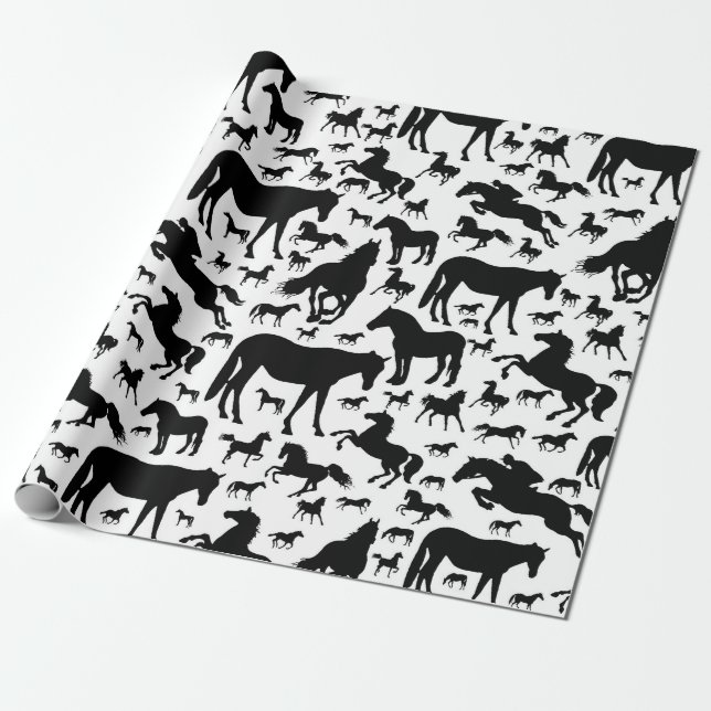 Papier Cadeau Papier d'enveloppement pour chevaux ou pour découp (Déroulé)