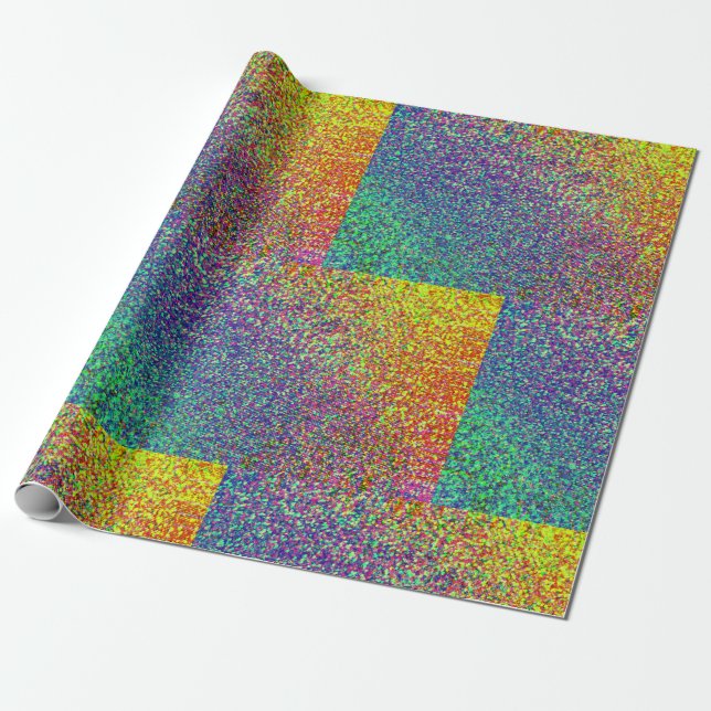 Papier Cadeau Papier d'enveloppement pour effet Confetti arc-en- (Déroulé)