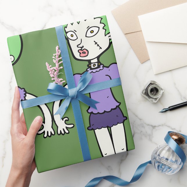 Papier Cadeau Papier d'enveloppement pour femme Zombie (Créateur téléchargé)