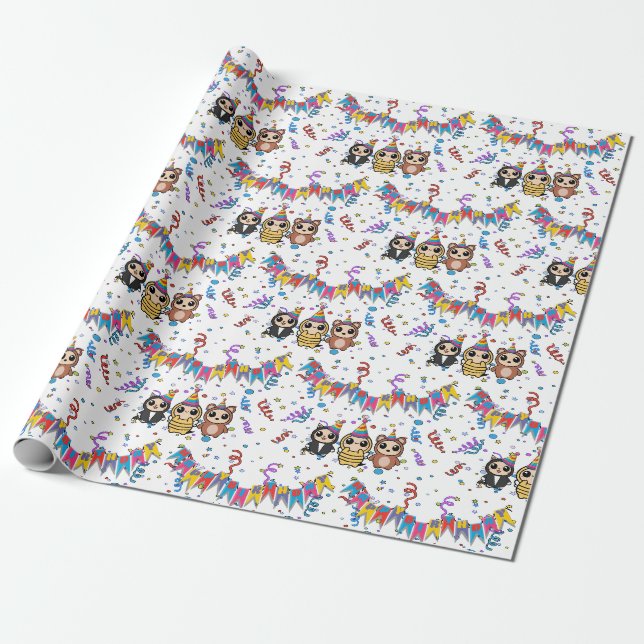 Papier Cadeau Papier d'enveloppement pour l'anniversaire du dess (Déroulé)