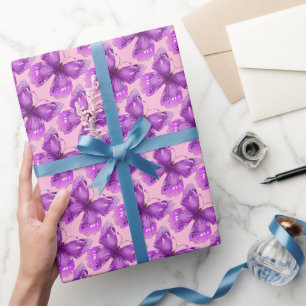 Papier Cadeau Papier d'enveloppement pour les Papillons violets