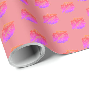 Papier Cadeau Papier d'enveloppement pour lèvres arc-en-ciel