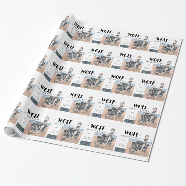 Papier Cadeau Papier d'enveloppement pour motocyclettes Wolf (Déroulé)