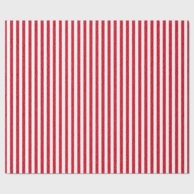 Papier Cadeau Papier d'enveloppement rayé rouge et blanc (Couture)