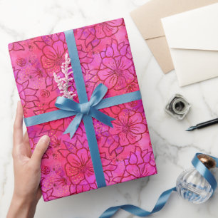 Papier Cadeau Papier d'enveloppement rose chaud