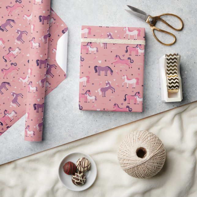 Papier Cadeau Papier d'enveloppement rose pâle (Artisanat)