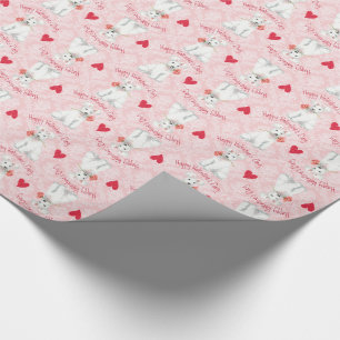 Papier Cadeau Papier d'enveloppement Rose Valentine Pumi