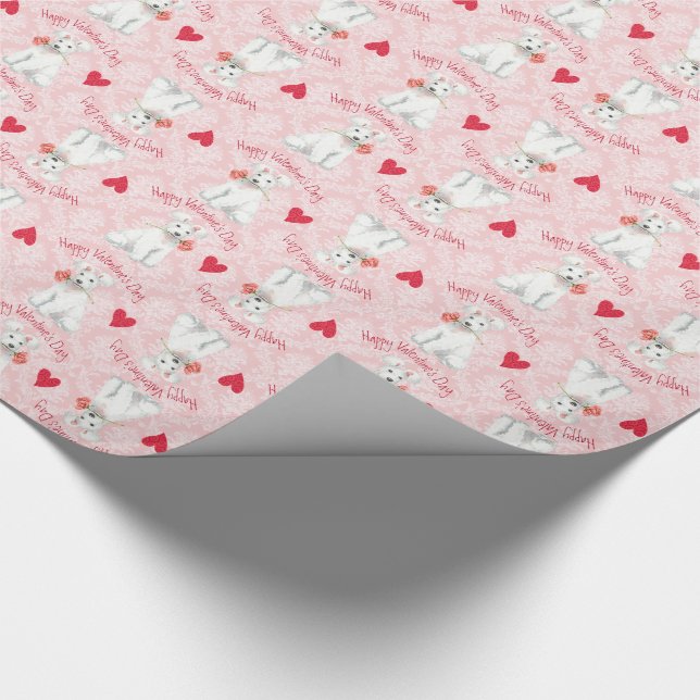 Papier Cadeau Papier d'enveloppement Rose Valentine Pumi (Coin)