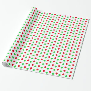 Papier Cadeau Papier d'enveloppement rouge et étoile verte de No