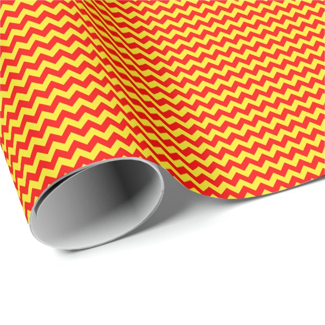Papier Cadeau Papier d'enveloppement rouge et jaune pour petit f (Coin rond)