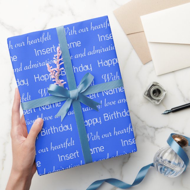 Papier Cadeau Papier d'enveloppement Royal bleu à toutes occasio (Cadeaux)