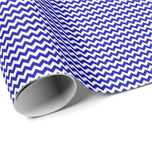 Papier Cadeau Papier d'enveloppement Royal Bleu et Blanc Petit C