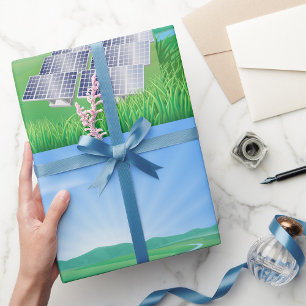 Papier Cadeau Papier d'enveloppement solaire d'énergie renouvela