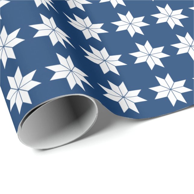 Papier Cadeau Papier d'enveloppement Star de vacances nordique (Coin rond)