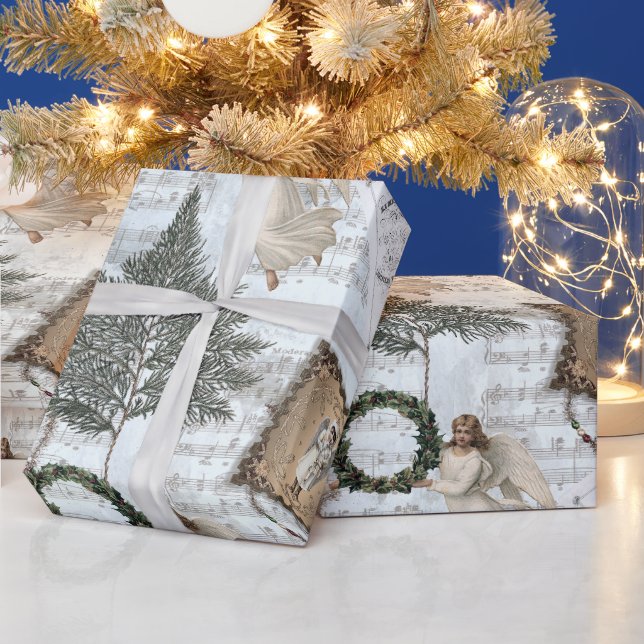 Papier Cadeau Papier d'enveloppement trio III de Noël victorien (Vacances)