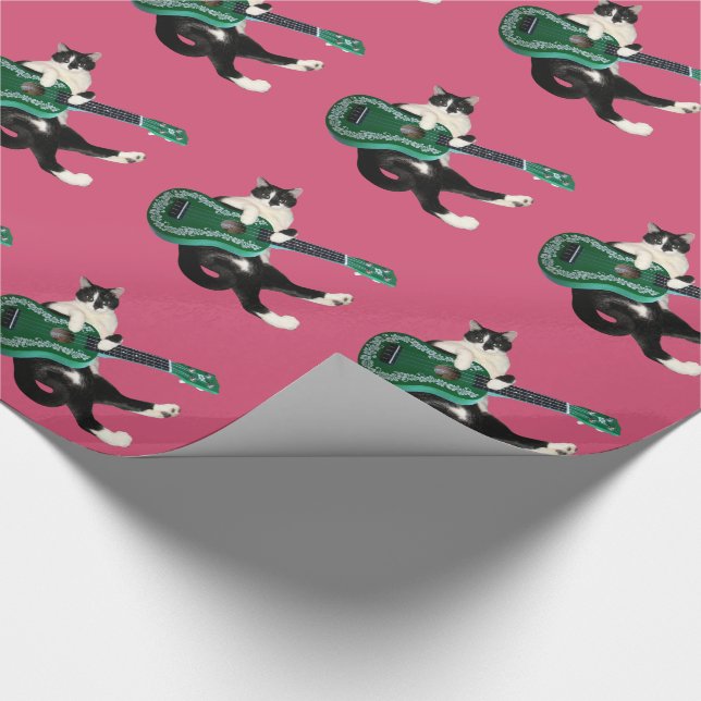 Papier Cadeau Papier d'enveloppement Ukulele de chat (Coin)