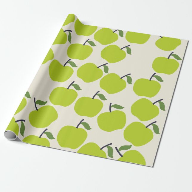 Papier Cadeau Papier d'enveloppement vert à la pomme (Déroulé)