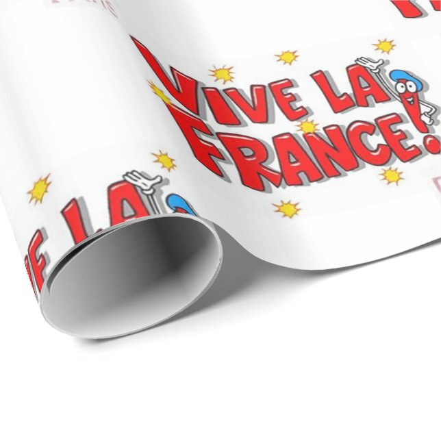 Papier Cadeau Papier d'enveloppement Vive la France (Coin rond)