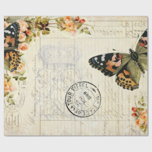Papier Cadeau Papier des éphémères 60lb Decoupage de papillon