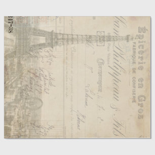 Papier Cadeau Papier des éphémères 60lb Decoupage de Tour Eiffel