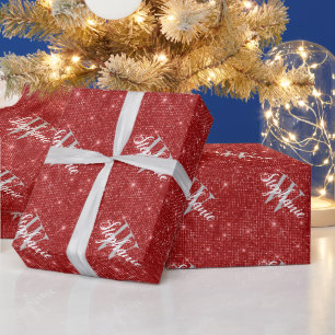 Papier Cadeau Papier d'habillage de Parties scintillant rouge mo