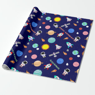 Papier Cadeau Papier d'habillage marine de l'espace personnalisé