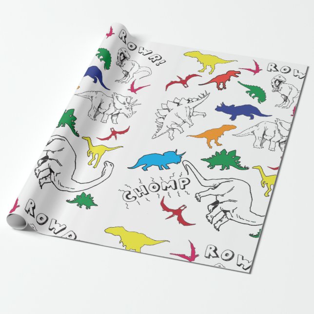 Papier Cadeau Papier Dinosaure (Déroulé)