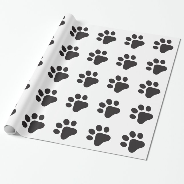 Papier Cadeau Papier Empreinte de patte (Déroulé)