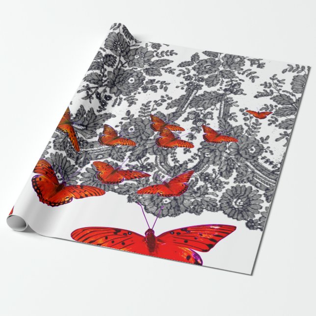 PAPIER CADEAU PAPIER EN LAVAGE BOUTEILLES NOIRES ET ROUGES BLANC (Déroulé)