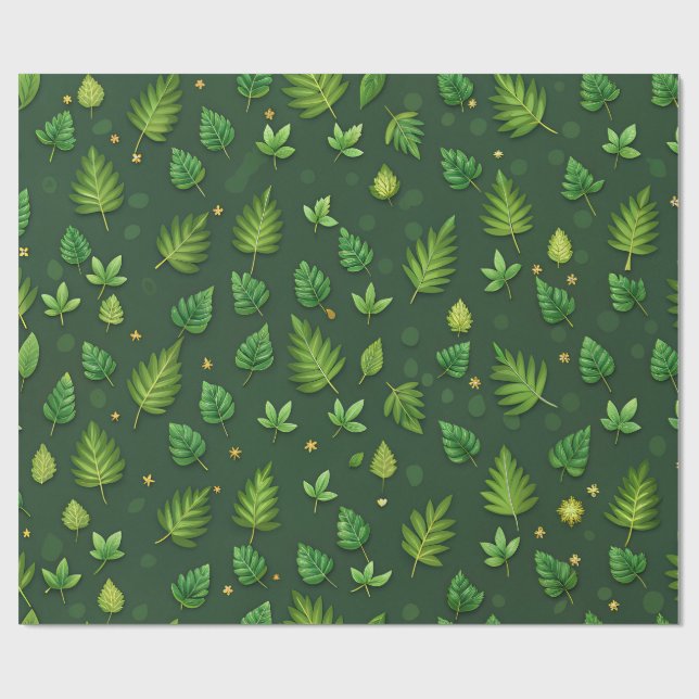 Papier Cadeau Papier enveloppant en feuille vert (Plat)