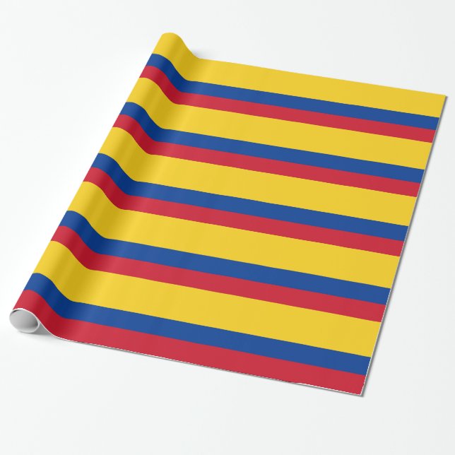 Papier Cadeau Papier enveloppé avec Drapeau de Colombie (Déroulé)