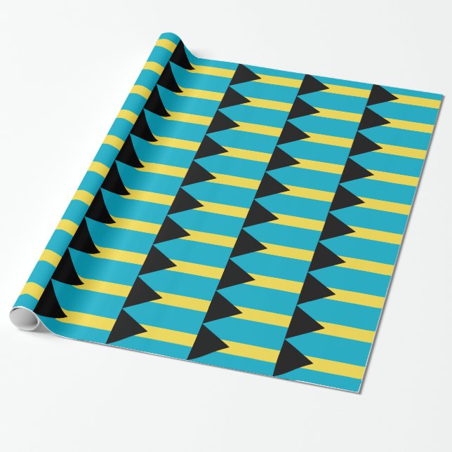 Papier Cadeau Papier enveloppé avec Drapeau des Bahamas (Déroulé)