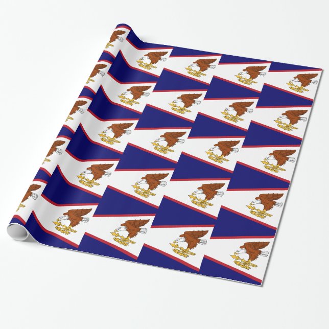 Papier Cadeau Papier enveloppé avec Drapeau des Samoa américaine (Déroulé)