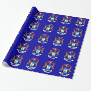 Papier Cadeau Papier enveloppé avec drapeau du Michigan