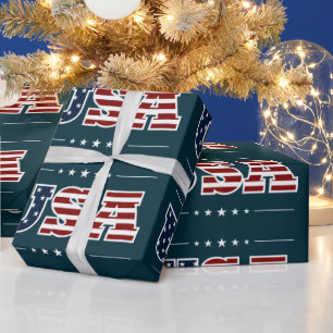 Papier Cadeau Papier étampe USA