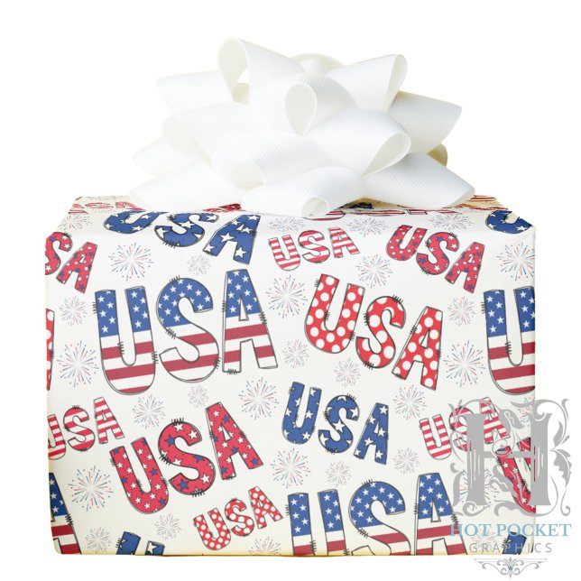 Papier Cadeau Papier étampe USA (Créateur téléchargé)