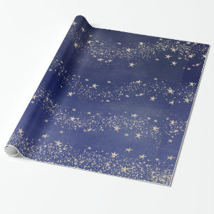Papier Cadeau Papier étoilé bleu de minuit d'enveloppe de cadeau