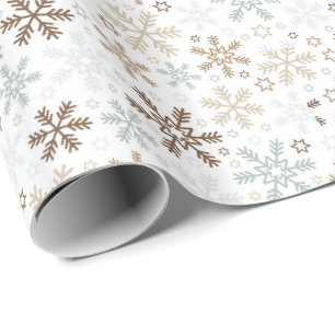 Papier Cadeau Papier-flocons de neige de Noël