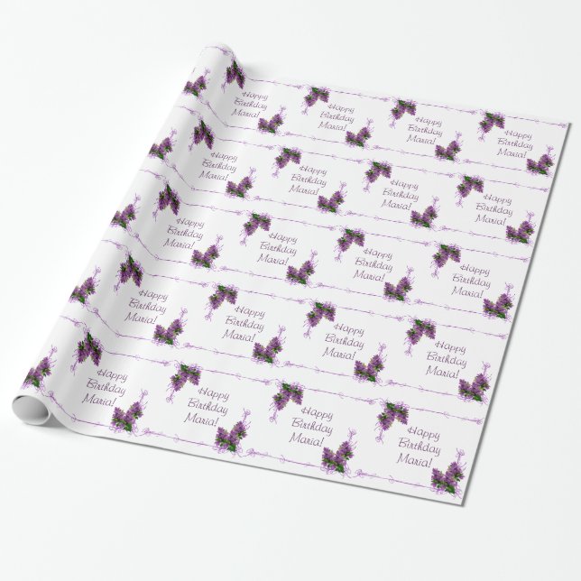Papier Cadeau Papier Lilacs Wrapper (Déroulé)