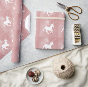Papier Cadeau Papier Mariage Unicorne rose