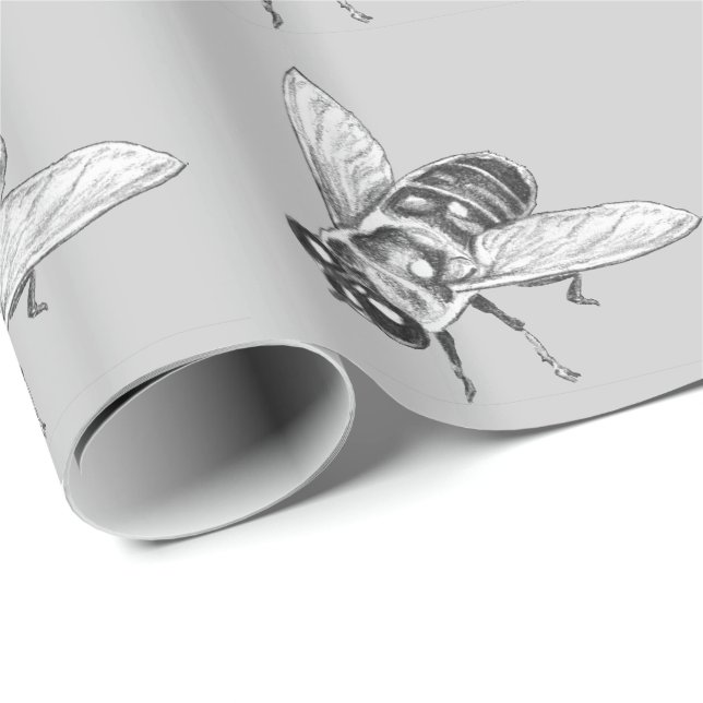Papier Cadeau Papier mignon d'insecte d'abeille de papier (Coin rond)