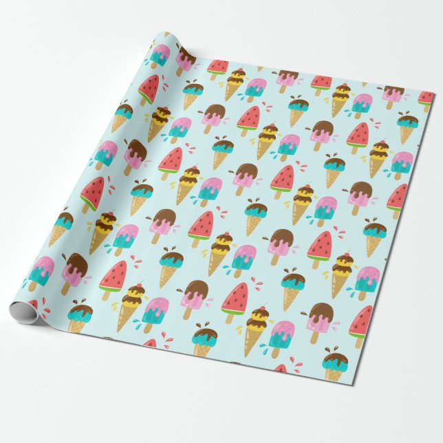 Papier Cadeau Papier Motif d'été (Déroulé)