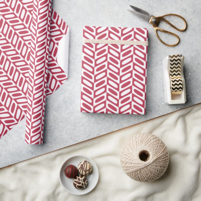 Papier Cadeau Papier Motif géométrique rose moderne (Artisanat)