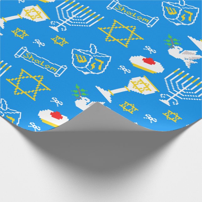 Papier Cadeau Papier Motif Hanoukka (Coin)