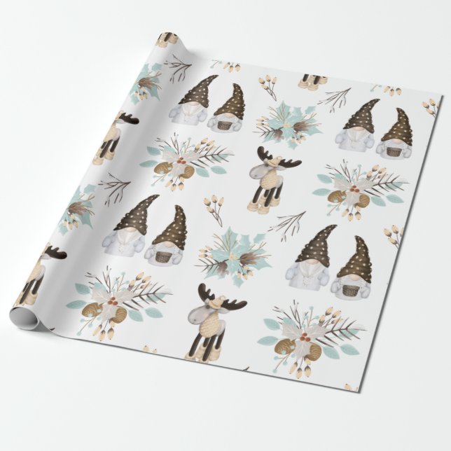Papier Cadeau Papier Motif nordique de Noël (Déroulé)