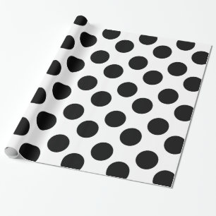 Papier Cadeau Papier noir et blanc d'emballage cadeau de point