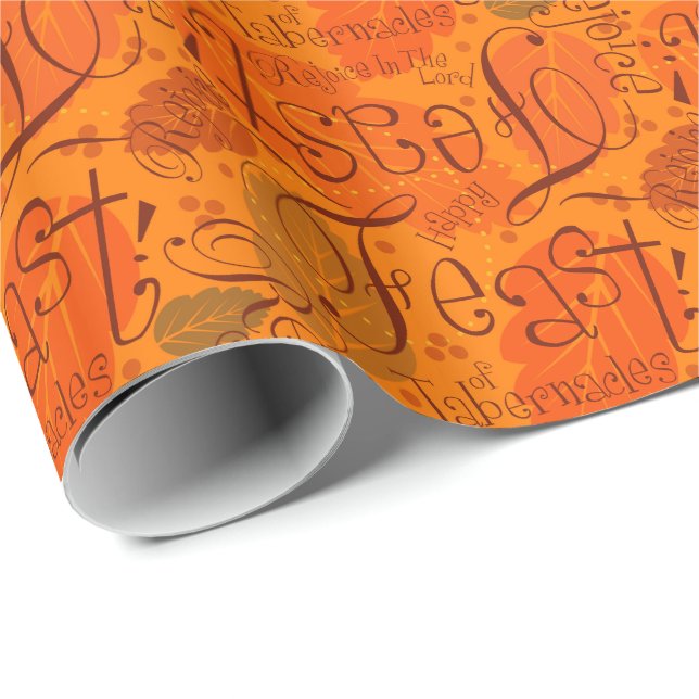 Papier Cadeau Papier orange de festin de Scatterletter (Coin rond)